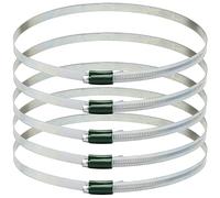 AERZETIX - C63712 - Lot de 5 Colliers de Serrage à Crémaillère à Vis Tangente Renforcé 150-180 mm - Largeur 12 mm - en Acier Zingué - Couleur Argent