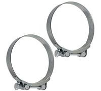 AERZETIX - C63726 - Lot de 2 colliers de serrage à tourillon 80-85 mm - largeur de la bande 24 mm - en acier - couleur argent - fluides clé plate tuyaux gaines ventilation