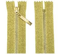AERZETIX - C63856 - Lot de 10 Fermetures éclair à dents en plastique injecté N°3 16 cm non séparables - curseur en métal - couleur doré - glissière vêtement couture mercerie veste