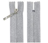 AERZETIX - C63861 - Lot de 10 Fermetures éclair à dents en plastique injecté N°3 16 cm non séparables - curseur en métal - couleur argent - glissière vêtement couture mercerie veste
