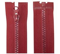 AERZETIX - C63871 - Lot de 2 Fermetures éclair injectées N°3 50 cm séparables - tirette déco - curseur en métal - couleur rouge framboise - maille glissière vêtement couture mercerie veste