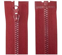 AERZETIX - C63884 - Lot de 2 Fermetures éclair injectées N°3 75 cm séparables - tirette déco - curseur en métal - couleur rouge framboise - maille glissière vêtement couture mercerie veste