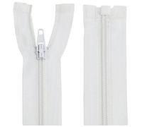 AERZETIX - C64025 - Lot de 2 Fermetures éclair spiralée N°3 35 cm renforcées autobloquants séparables - en nylon - couleur: blanc - tirette curseur maille glissière vêtement couture mercerie