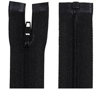 AERZETIX - C64033 - Lot de 2 Fermetures éclair spiralée N°3 50 cm renforcées autobloquants séparables - en nylon - couleur: noir - tirette curseur maille glissière vêtement couture mercerie