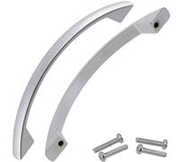 AERZETIX - C64434 - Lot de 2 poignées de meuble entraxe 96 mm - porte armoire placard tiroir aménagement décoration intérieur cuisine commode assemblage mobilier - en métal - finition argent mat
