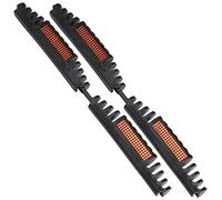 AERZETIX - C64498 - Lot de 2 Protections portières réfléchissantes de Voiture 210x15x21 mm - réflecteur à Clipser - catadioptre Tuning carrosserie véhicule Auto - en Plastique - Couleur Noir/Rouge