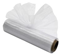 AERZETIX - C64700 - Ruban en organza organdi 16 cm x 9 mètres de décoration - voile projets créatifs couture mercerie art emballage cadeaux fête anniversaire mariage - couleur blanc