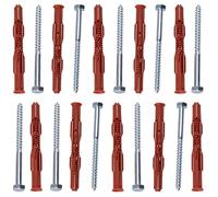 AERZETIX - C65001 - Lot de 10 Chevilles 10x100 mm pour Briques Creuses/béton cellulaire + 10 vis Ø7x100 à tête hexagonale - en Nylon/métal - monomur Outil Fixation matériaux Creux travaux perçage