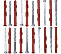 AERZETIX - C65002 - Lot de 10 Chevilles 10x120 mm pour Briques Creuses/béton cellulaire + 10 vis Ø7x120 à tête hexagonale - en Nylon/métal - monomur Outil Fixation matériaux Creux travaux perçage