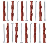 AERZETIX - C65005 - Lot de 10 Chevilles 10x100 mm pour Briques Creuses/béton cellulaire + 10 vis Ø6x100 à tête fraisée - en Nylon/métal - monomur Outil Fixation matériaux Creux travaux perçage