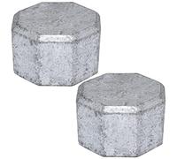 AERZETIX - C65033 - Lot de 2 bouchons filetage femelle 1" à visser en fonte - finition zinguée - tuyau plomberie chauffage installation sanitaire d'eau alimentation système de traitement d'eau