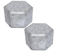 AERZETIX - C65036 - Lot de 2 bouchons filetage femelle 3/4" à visser en fonte - finition zinguée - tuyau plomberie chauffage installation sanitaire d'eau alimentation système de traitement d'eau