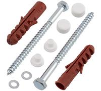 AERZETIX - C65141 - Kit de fixation pour WC/bidet vis Ø6x90 mm montage au sol - cheville Ø10x50 mm - en nylon/métal - tirefonds à tête hexagonale - pour sanitaire béton travaux fixation plomberie