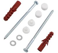 AERZETIX - C65143 - Kit de fixation pour WC/bidet vis Ø6x110 mm montage au sol - cheville Ø10x50 mm - en nylon/métal - tirefonds à tête hexagonale - pour sanitaire béton travaux fixation plomberie