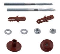 AERZETIX - C65161 - Kit de fixation murale pour lavabo suspendu sanitaire vis M8x120 mm - goujons filetés - cheville Ø10x50 mm - jeu ensemble de montage pour vasque travaux fixation plomberie
