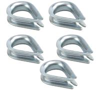 AERZETIX - C65322 - Lot de 5 Cosses-coeur pour fil Ø5 mm - DIN 6899 - en acier zingué - manchon de serrage serre-câble protection fixation attacher nautiques marines bâtiment