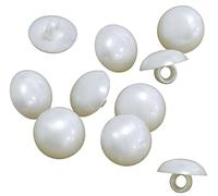 AERZETIX - C65511 - Lot de 10 Boutons à coudre ronds Ø12.8x8.7 mm blanc perle - en plastique - ouverture 3 mm - mercerie couture vêtements artisanat mode tricot décoration