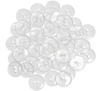 AERZETIX - C65529 - Lot de 50 Boutons à coudre ronds Ø15x2.2 mm à 2 trous L24 24L en plastique - couleur: transparent - diamètre de l'ouverture 2 mm - mercerie couture vêtements décoration