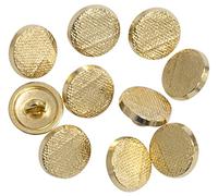 AERZETIX - C65559 - Lot de 10 Boutons plats à queue Ø12.5 mm à coudre 20L L20 - couleur: or - en plastique - fashion mercerie vêtements couture mode confection tissu aiguille