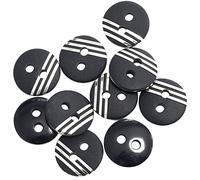 AERZETIX - C65631 - Lot de 10 Boutons de couture plats et ronds Ø11.5x2.5 mm à 2 trous 18L L18 - ouverture 1.9 mm - couleur bleu foncé/argent - en plastique - manteaux mercerie vêtements décoration