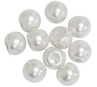 AERZETIX - C65638 - Lot de 10 Boutons ovales à coudre Ø11.5 mm à queue 18L L18 - couleur: perle blanche - ouverture 2.5 mm - en plastique - mercerie vêtements couture confection tissu aiguille
