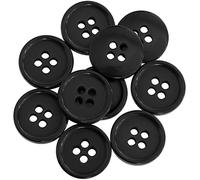 AERZETIX - C65660 - Lot de 10 Boutons à coudre ronds Ø15x3.3 mm avec bord à 4 trous L24 24L - en plastique - couleur: noir - ouverture 2 mm - mercerie couture vêtements tissu