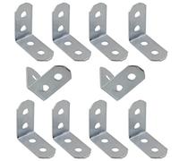 AERZETIX - C65774 - Lot de 10 Équerres d'assemblage 30x30x15x1.5 mm à angle droit à 4 trous - patte de montage fixation renforcement étagères meuble bois - en acier zingué - couleur argent