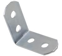 AERZETIX - C65774 - Lot de 50 Équerres d'assemblage 30x30x15x1.5 mm à angle droit à 4 trous - patte de montage fixation renforcement étagères meuble bois - en acier zingué - couleur argent