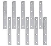 AERZETIX - C65807 - Lot de 10 Pattes d'assemblage plates 110x15x2 mm perforées à 4 trous - plaque de fixation - en acier - raccord pour meuble montage réglable ajustable quincaillerie