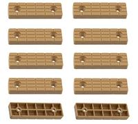 AERZETIX - C65809 - Lot de 10 Patins/Pieds de Meuble 56x16x7 mm en Plastique à Visser rectangulaires - Couleur hêtre - Table Armoire Commode Placard lit cale Accessoire Protection sols Hauteur