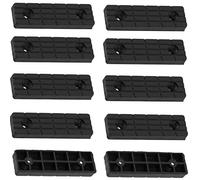 AERZETIX - C65813 - Lot de 10 Patins/Pieds de Meuble 56x16x7 mm en Plastique à Visser rectangulaires - Couleur Noir - Table Armoire Commode Placard lit cale Accessoire Protection sols Hauteur