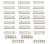 AERZETIX - C65816 - Lot de 25 Patins/Pieds de Meuble 56x16x7 mm en Plastique à Visser rectangulaires - Couleur Blanc - Table Armoire Commode Placard lit cale Accessoire Protection sols Hauteur