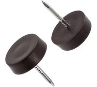 AERZETIX - C65827 - Lot de 100 Patins glisseurs pour Pieds de Chaise à clouer Ronds Ø14 mm en Plastique - Couleur café - Meuble Table Armoire Commode Placard lit Accessoire Protection Sol canapé