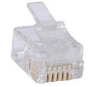 Aerzetix C66069 Set of 10 RJ12 6P6C Male Crimp Connectors for Telephone Cable 6 Pins Computer Line ADSL Modem Transparent