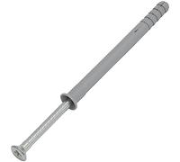 AERZETIX - C67169 - Lot de 25 Chevilles à Clou Ø10x120mm à collerette biseautée en polyéthylène + 25 Clou-vis Ø6.9x130 mm à tête fraisée PZ3 en Acier - à Frapper - ossature métallique béton Brique