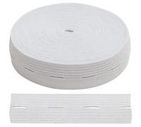 AERZETIX - C67387 - Elastique à boutonnière plat 5 m - largeur 20 mm - couleur blanc - en polyester et latex - confection mercerie couture vêtements tissu ceinture pantalon tricotage