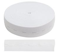 AERZETIX - C67388 - Elastique à boutonnière plat 10 m - largeur 25 mm - couleur blanc - en polyester et latex - confection mercerie couture vêtements tissu ceinture pantalon tricotage