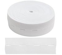 AERZETIX - C67388 - Elastique à boutonnière plat 5 m - largeur 25 mm - couleur blanc - en polyester et latex - confection mercerie couture vêtements tissu ceinture pantalon tricotage