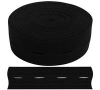 AERZETIX - C67390 - Elastique à boutonnière plat 2 m - largeur 30 mm - couleur noir - en polyester et latex - confection mercerie couture vêtements tissu ceinture pantalon tricotage