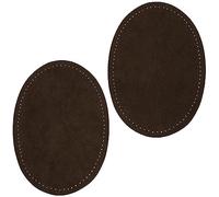 AERZETIX - C67674 - Lot de 2 Patchs/écussons de réparation thermocollants en velours 140x95 mm - jean veste manteau mercerie vêtements pantalon tée-shirts shorts - couleur marron