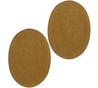 AERZETIX - C67676 - Lot de 2 Patchs/écussons de réparation thermocollants en velours 140x95 mm - jean veste manteau mercerie vêtements pantalon tée-shirts shorts - couleur marron clair