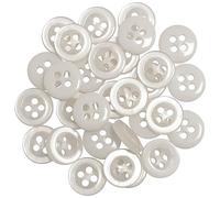 AERZETIX - C67903 - Lot de 30 Boutons à coudre ronds Ø9 mm à 4 trous - 14L L14 - en plastique - ouverture 1.5 mm - couleur blanc - création de vêtements loisirs créatifs mercerie décoration