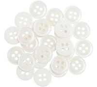 AERZETIX - C67905 - Lot de 25 Boutons à coudre ronds Ø11.5x2 mm à 4 trous 18L L18 avec bord - couleur blanc - en plastique - ouverture 1.8 mm - fashion mercerie couture vêtements décoration