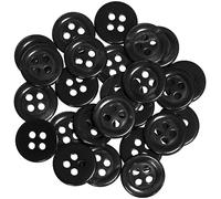 AERZETIX - C67906 - Lot de 25 Boutons à coudre ronds Ø11.5x2 mm à 4 trous 18L L18 avec bord - couleur noir - en plastique - ouverture 1.8 mm - fashion mercerie couture vêtements décoration
