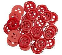 AERZETIX - C67907 - Lot de 25 Boutons à coudre ronds Ø11.5x2 mm à 4 trous 18L L18 avec bord - couleur rouge clair - en plastique - ouverture 1.8 mm - fashion mercerie couture vêtements décoration