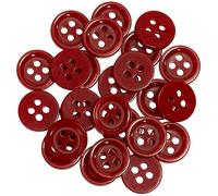 AERZETIX - C67908 - Lot de 25 Boutons à coudre ronds Ø11.5x2 mm à 4 trous 18L L18 avec bord - couleur rouge foncé - en plastique - ouverture 1.8 mm - fashion mercerie couture vêtements décoration