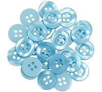 AERZETIX - C67910 - Lot de 25 Boutons à coudre ronds Ø11.5x2 mm à 4 trous 18L L18 avec bord - couleur bleu clair - en plastique - ouverture 1.8 mm - fashion mercerie couture vêtements décoration