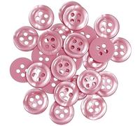 AERZETIX - C67915 - Lot de 25 Boutons à coudre ronds Ø11.5x2 mm à 4 trous 18L L18 avec bord - couleur rose - en plastique - ouverture 1.8 mm - fashion mercerie couture vêtements décoration