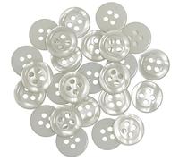 AERZETIX - C67921 - Lot de 25 Boutons à coudre ronds Ø11.5x2 mm à 4 trous 18L L18 avec bord - couleur gris clair - en plastique - ouverture 1.8 mm - fashion mercerie couture vêtements décoration