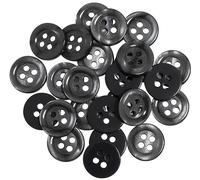 AERZETIX - C67925 - Lot de 25 Boutons à coudre ronds Ø11.5x2 mm à 4 trous 18L L18 avec bord - couleur graphite - en plastique - ouverture 1.8 mm - fashion mercerie couture vêtements décoration